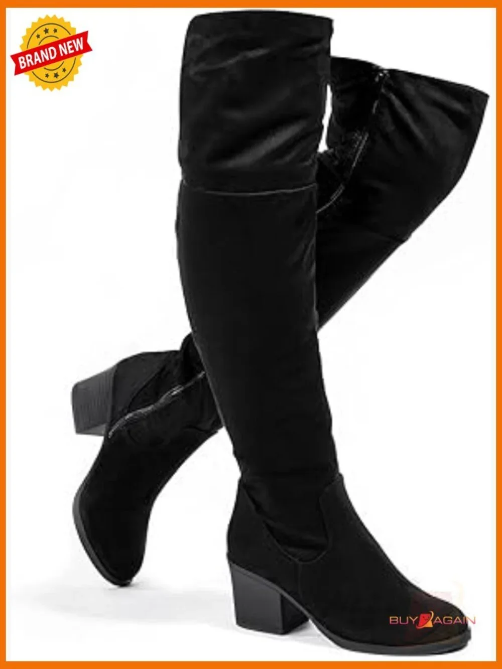 Women's Over the Knee Boots Stacked Block Heel Thigh High Boots